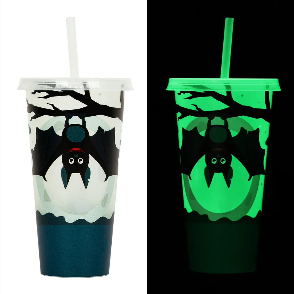 720ml plastic Halloween luminous straw cup in choice of six colours