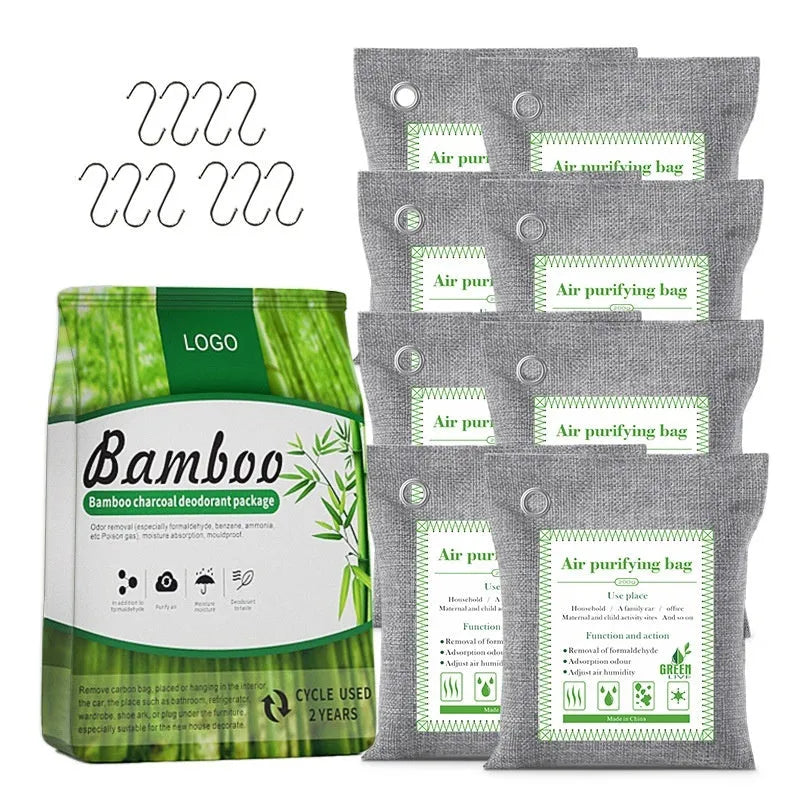 Wrapped bamboo charcoal bags for formaldehyde removal and household air freshening