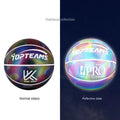 No. 7 size basketball with holographic reflective surface in Chroma and White colour options.