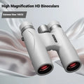 10x32 magnification binoculars with wine red film coating in compact plastic housing