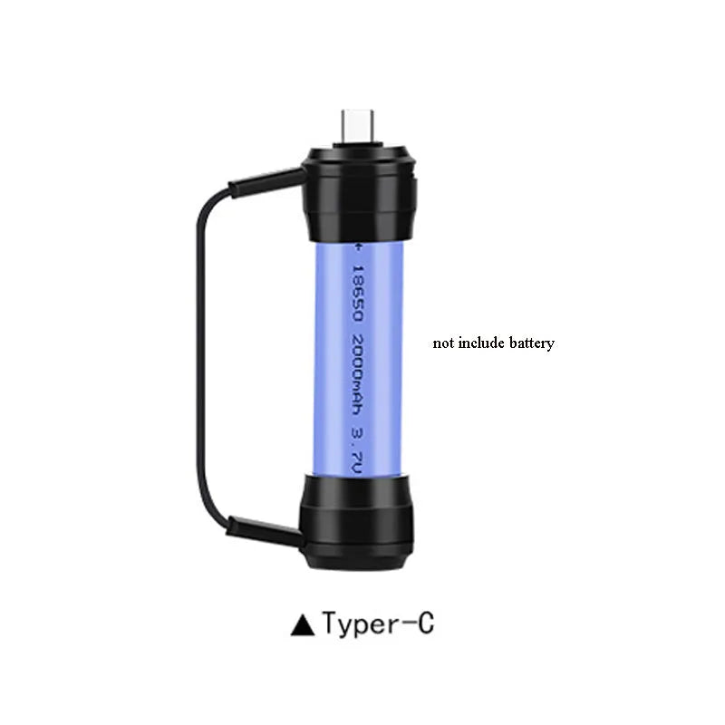 Mini portable keychain charger for mobile phone with 18650 battery slot and built-in charging cable