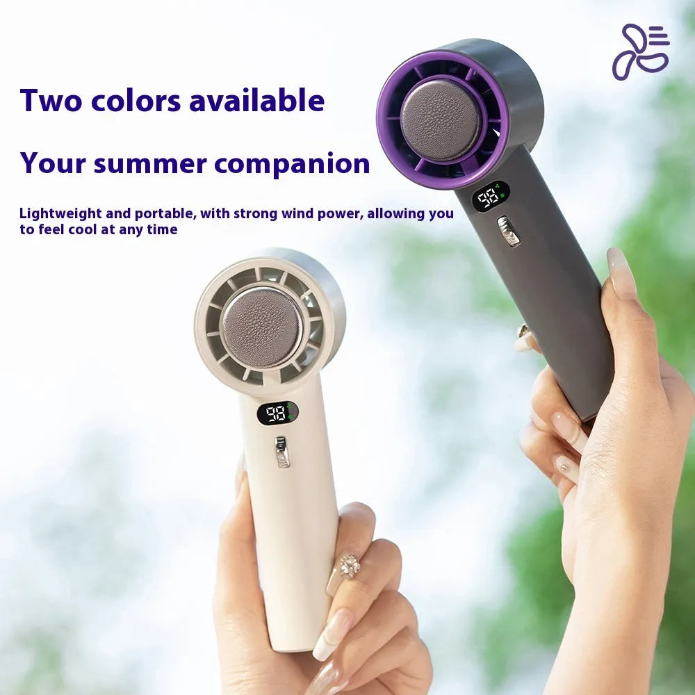 Portable handheld turbo fan with semiconductor refrigeration 3000mAh battery white cold compress