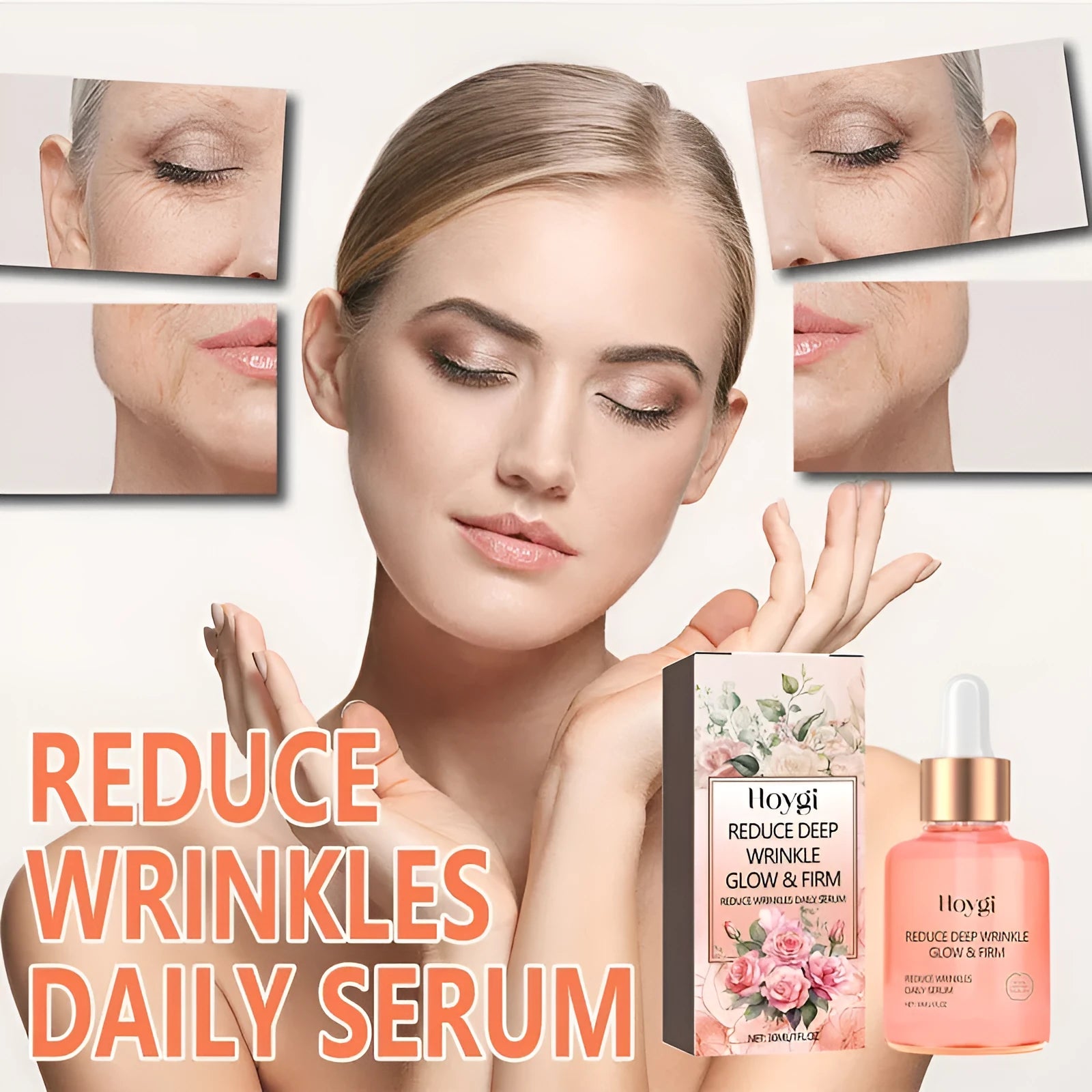 30ml rose essential oil bottle with dropper for facial skincare to smoothen wrinkles