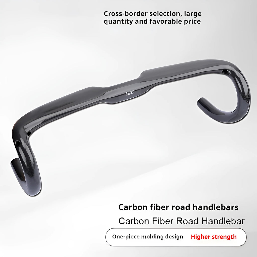 Non-standard carbon fibre drop bar for road bicycle, black grey silver UD finish, available in 400mm 420mm 440mm