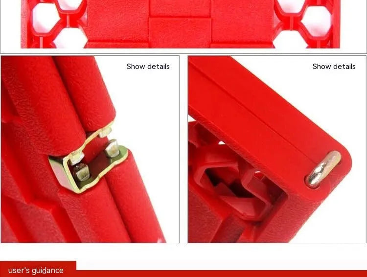 Folding orange anti-slip rescue board for cars and off-road vehicles, PP+metal, unfolded 60cm