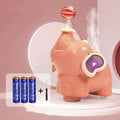 Intelligent Floating Ball Blowing Elephant electric pet toy in pink with floating ball, 15x13x16cm