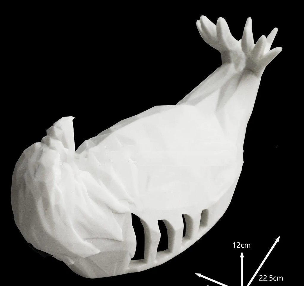 Eagle-shaped resin wall lamp with 3D print body projecting light and shadow on a wall
