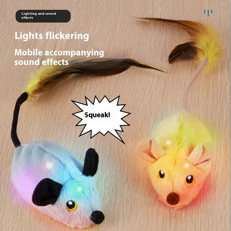 Simulation remote control electric little mouse cat stuffy toy in rhubarb colour with remote control