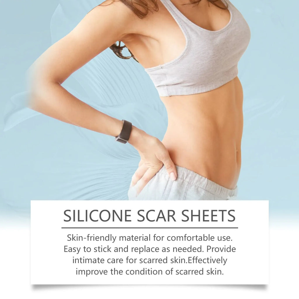 Roll of clear silicone scar paster sheet with mint leaf active ingredient