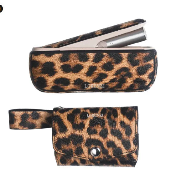 Leopard print and yellow waterproof protective storage bags with zipper closures