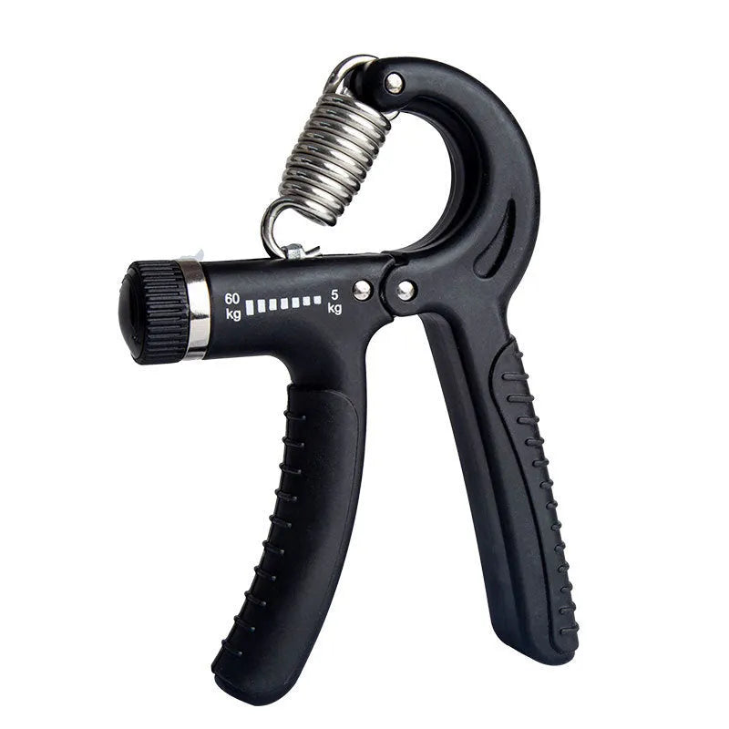 Adjustable counting gripper hand strengthener with PP body and TPR handles, black and red colour, 5-60kg resistance
