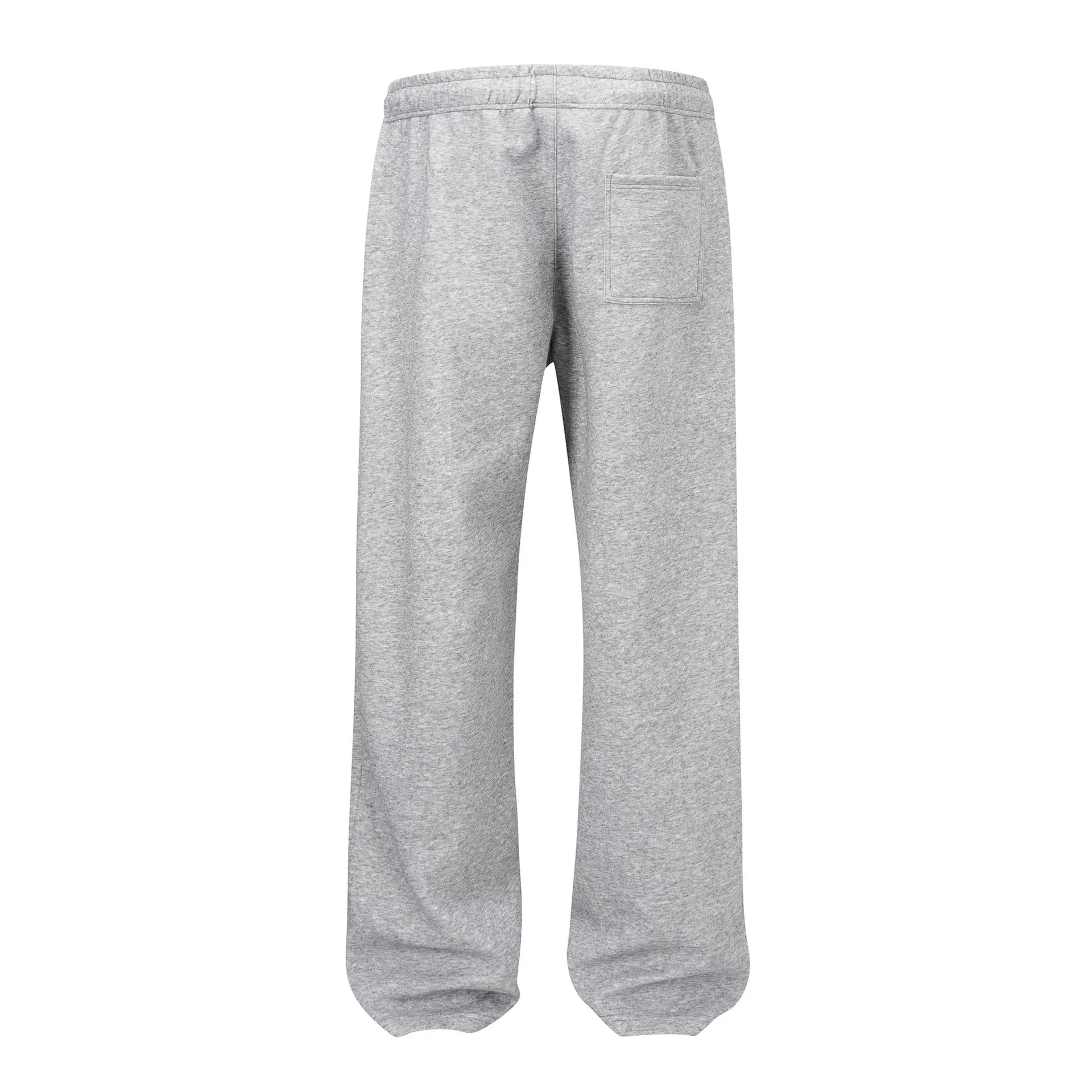 Solid colour straight loose wide-leg cotton trousers for men, mid waist, black and grey options
