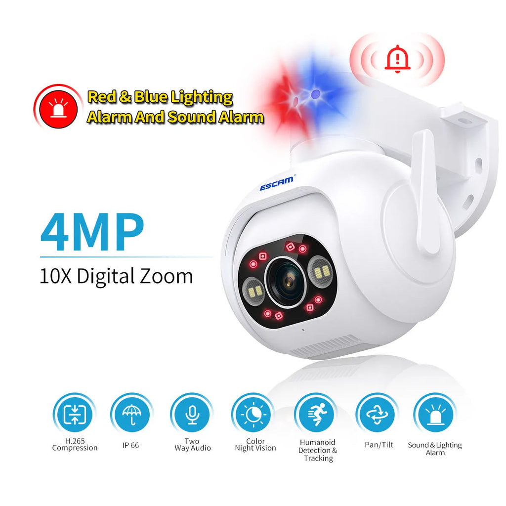 Smart colour night vision security camera with wall mount bracket and power adapter