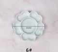 White ceramic plum blossom shaped painting palette for watercolour, acrylic and oil paints