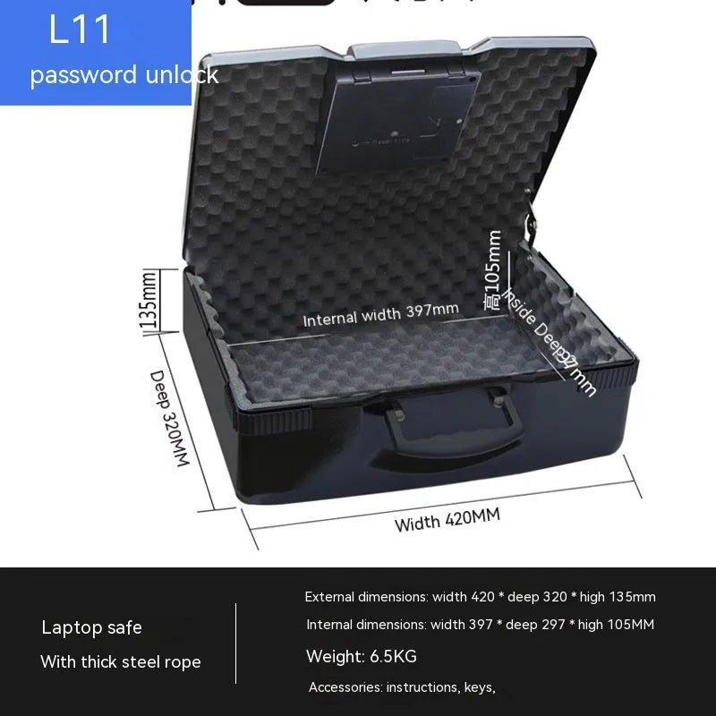 L12 Mechanical 6500G portable steel safe box with combination lock dial.