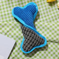 Bite-resistant teddy dog toy with sound bone model in blue, green, and pink colours