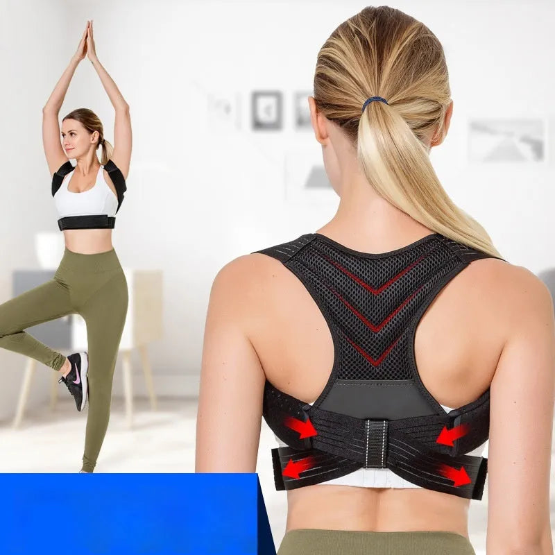 Black anti-humpback correction belt for sports posture support with size options