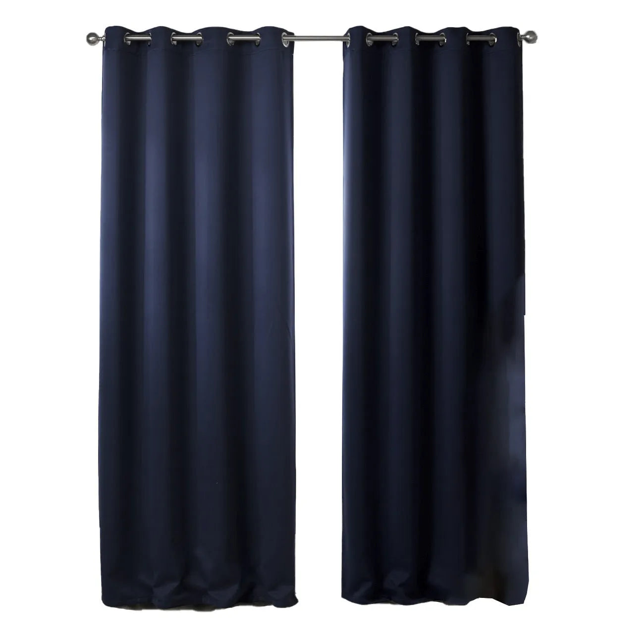 Dark blue blackout fabric printed curtains with perforated hanging, navy blue, shading cloth, modern simple style, 140x160cm