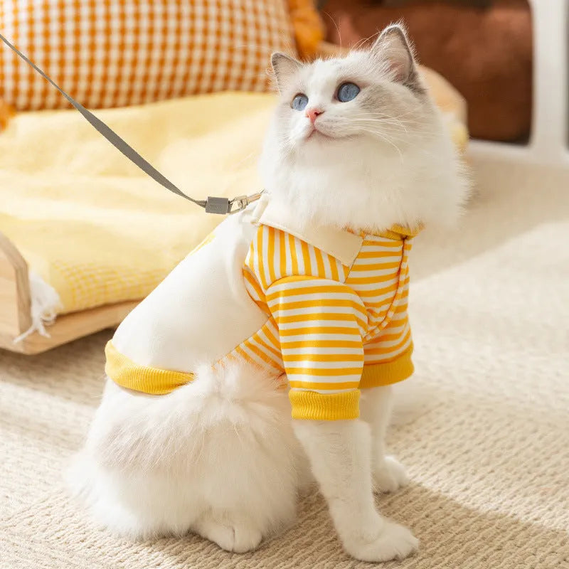 Fashion Autumn Thin Dog Pattern Sweater in yellow and white, available in sizes XS to XXL