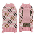Japanese style retro jacquard acrylic knit pet clothes set with sweater, hat and scarf in gray for dogs and cats