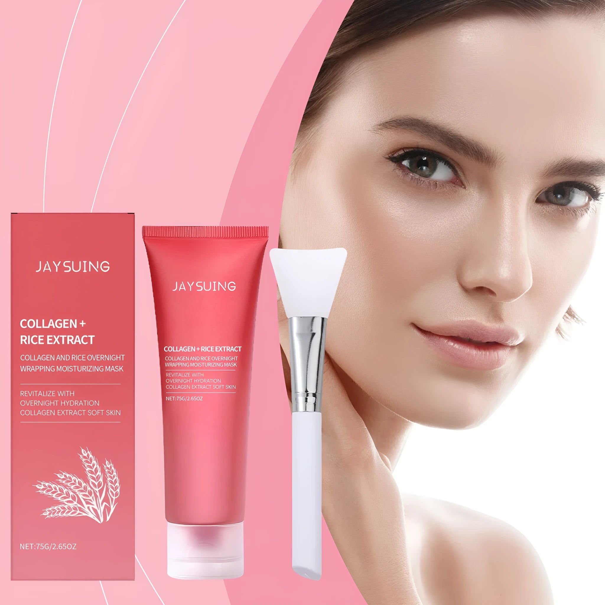 Glowing Skin Rejuvenation Mask 75g pot with brush, collagen peel-off face mask