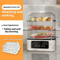 28-litre electric steamer with stainless steel rack and control panel