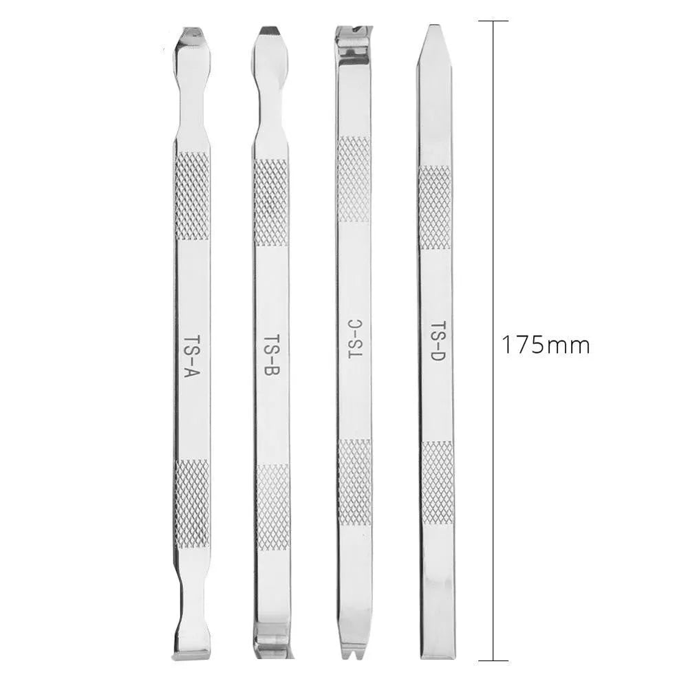 Mobile phone repair fixture with adjustable grip and demolition crowbar accessory