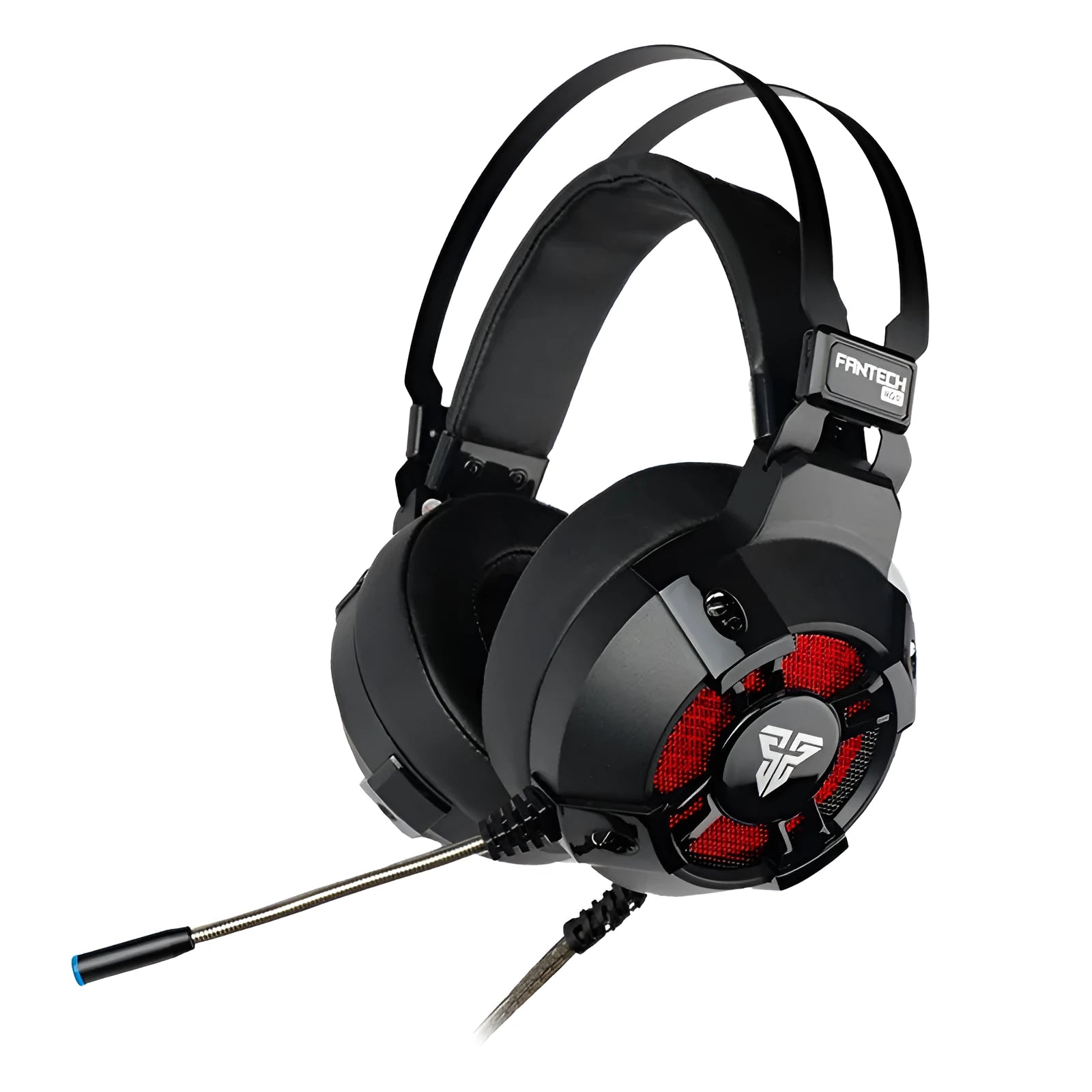 Black FANTECH HG11 USB gaming headset with RGB lights and noise reduction microphone
