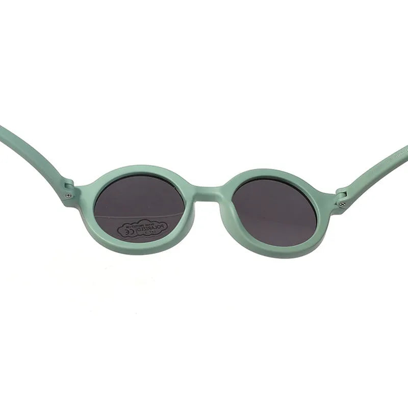 Children's silicone sunglasses for 0-3 years with round frame and UV400 polarised lenses
