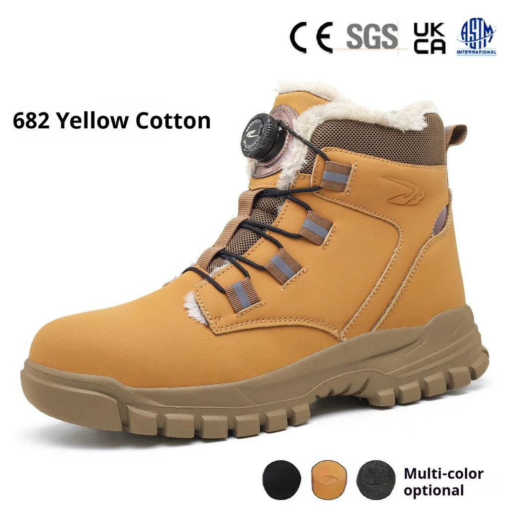 Men's black leather safety shoes with steel toe caps for workplace protection