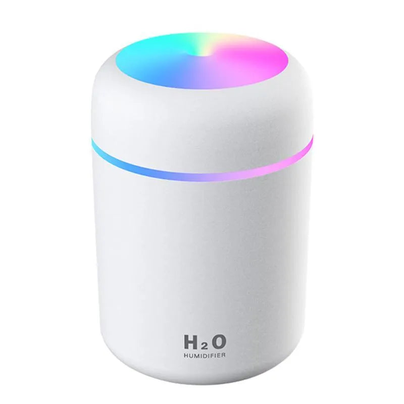 Car USB colourful cup air humidifier with 300ml tank and atmosphere lights in pink