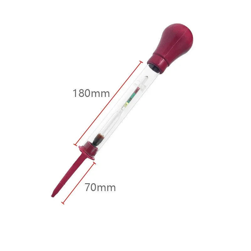 Electrohydraulic battery hydrometer with 330mm glass tube for automotive electrolyte testing