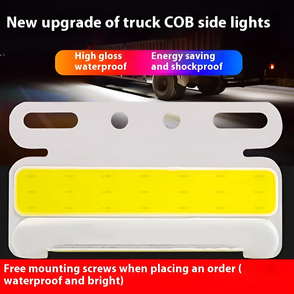 12V or 24V aluminium alloy COB LED truck side light for ground illumination, shown in one of five colour options