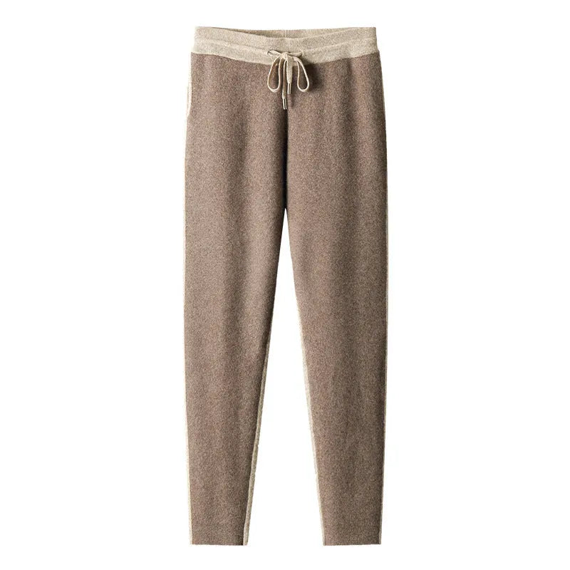 Men's cashmere wool blend cardigan suit with half turtleneck and matching trousers in winter colours