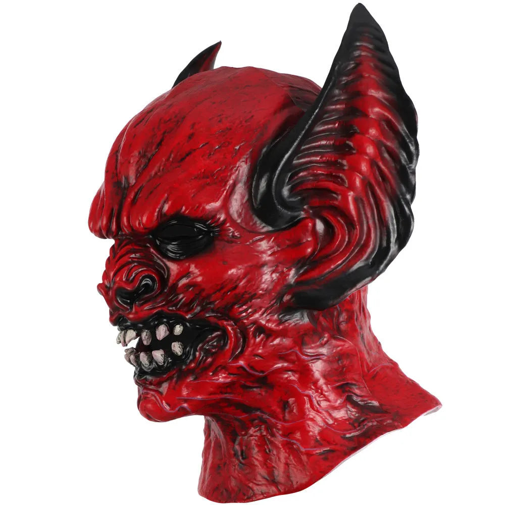 Red bat hood mask for Halloween dress up and costume parties