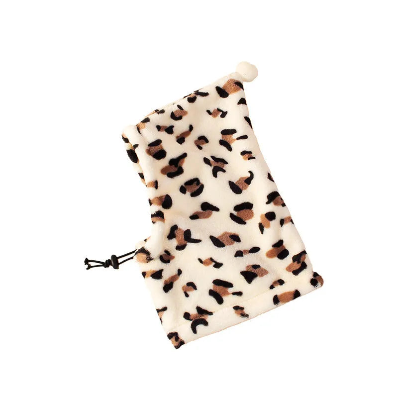 Cute bear headdress with rabbit ears for pets in leopard print colour