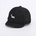 Baby denim baseball cap with puppy brim in blue, size 48cm, dome crown style