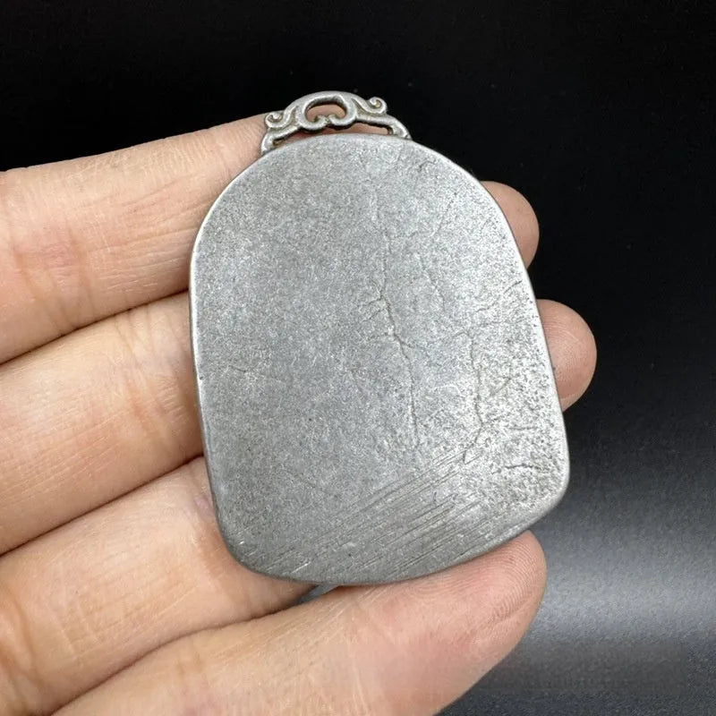 Antique Chinese metal pendant ornament with geometry design in Aryaacalanatha Yamantaka colour