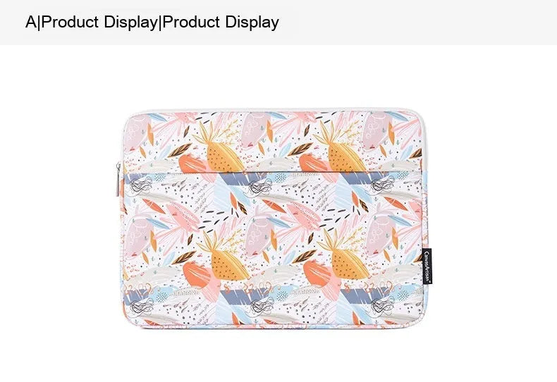 White waterproof PU leather laptop inner bag for 14-inch devices on a plain background.