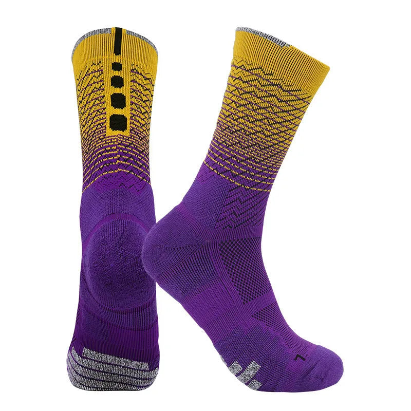 Adult quick-drying non-slip gradient sports socks for cycling and running – polyester fibre construction