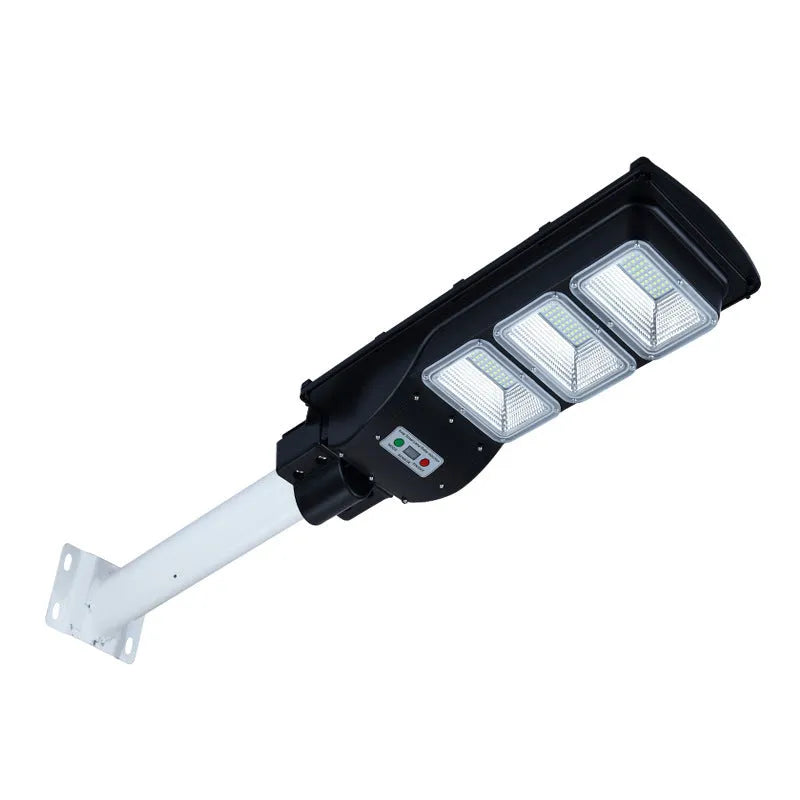 Integrated solar street light with solar panel, 60W LED light and remote control for outdoor installation