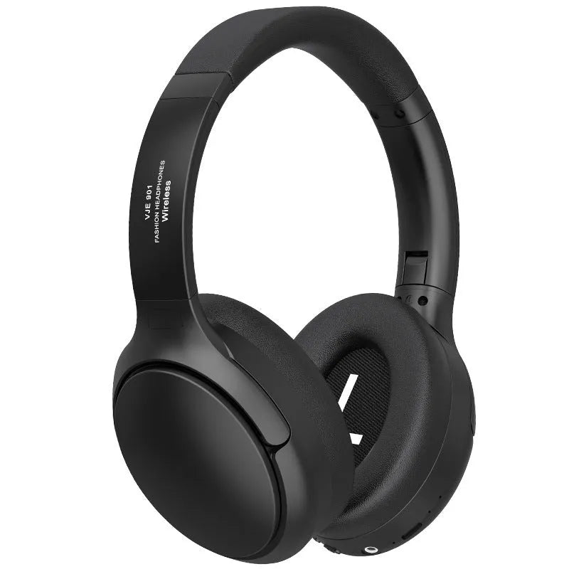 Retro wireless Bluetooth headset in vintage brown with metal ear cups and padded headband