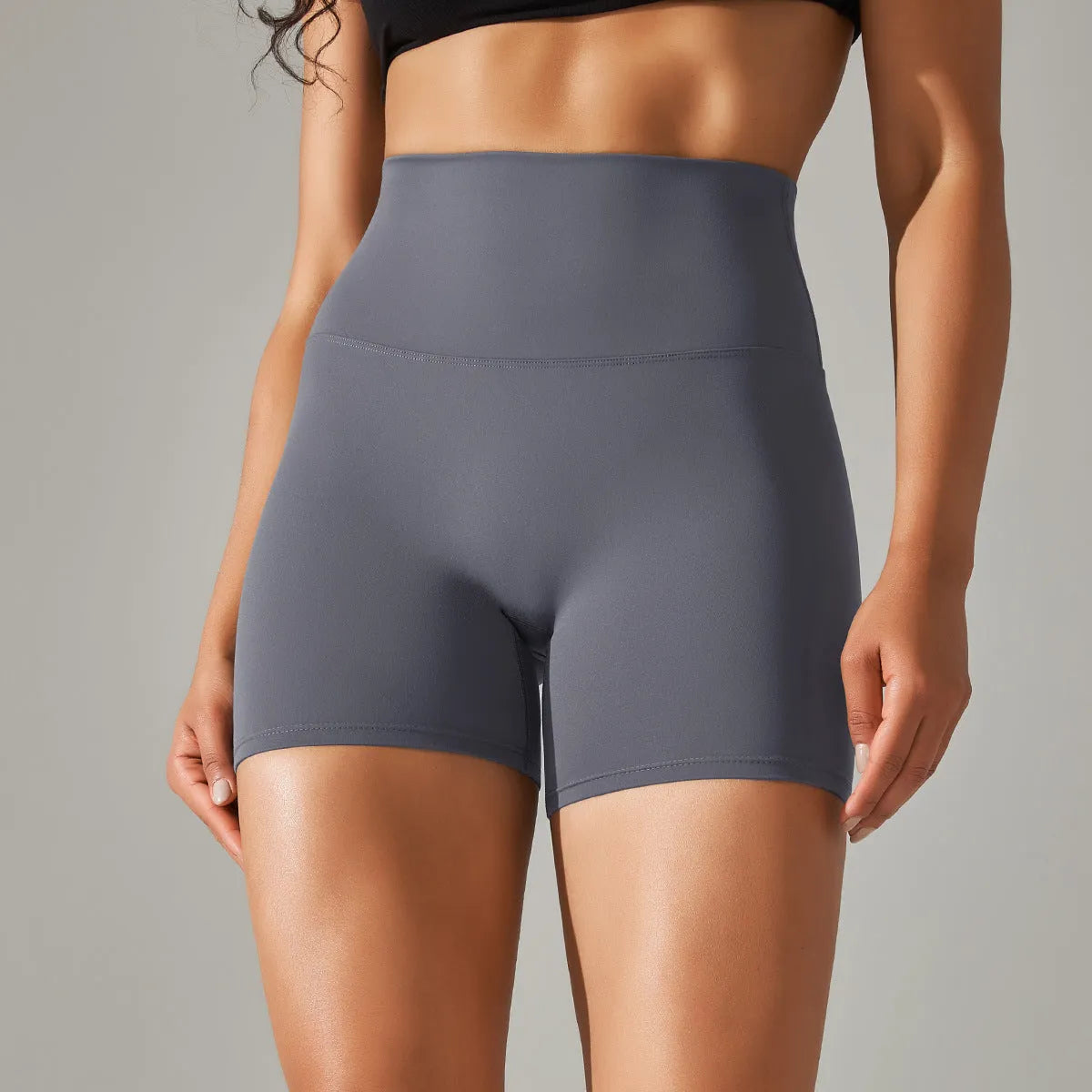 High waist hip lift fitness pants for women, moisture wicking nylon spandex tights in dark green colour