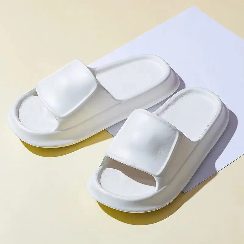 EVA flip-flop slippers with thick non-slip sole in various colours on a white background.