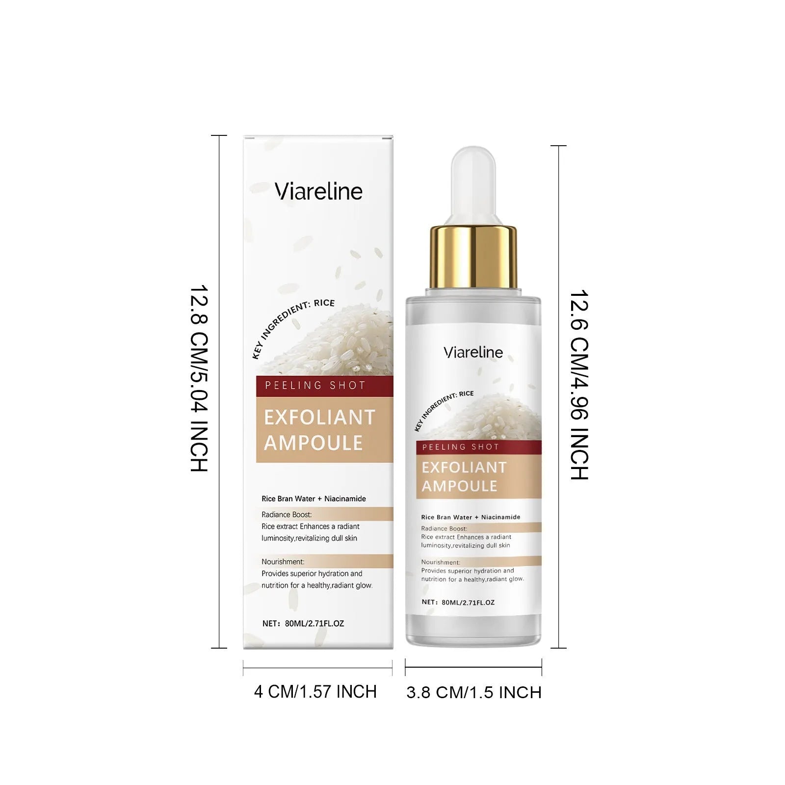 80ml bottle of facial moisturising liquid with hyaluronic acid and salicylic acid for cleansing and nourishing skin