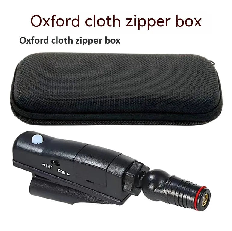 Golf putter laser aiming instrument shown in one of four available style configurations.