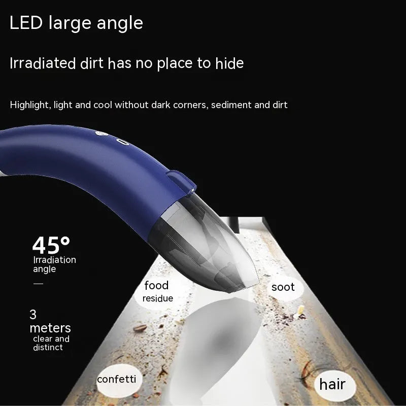 Handheld wireless car cleaner with 8000PA suction, USB rechargeable, available in M7 folding and M9 blow-absorb models