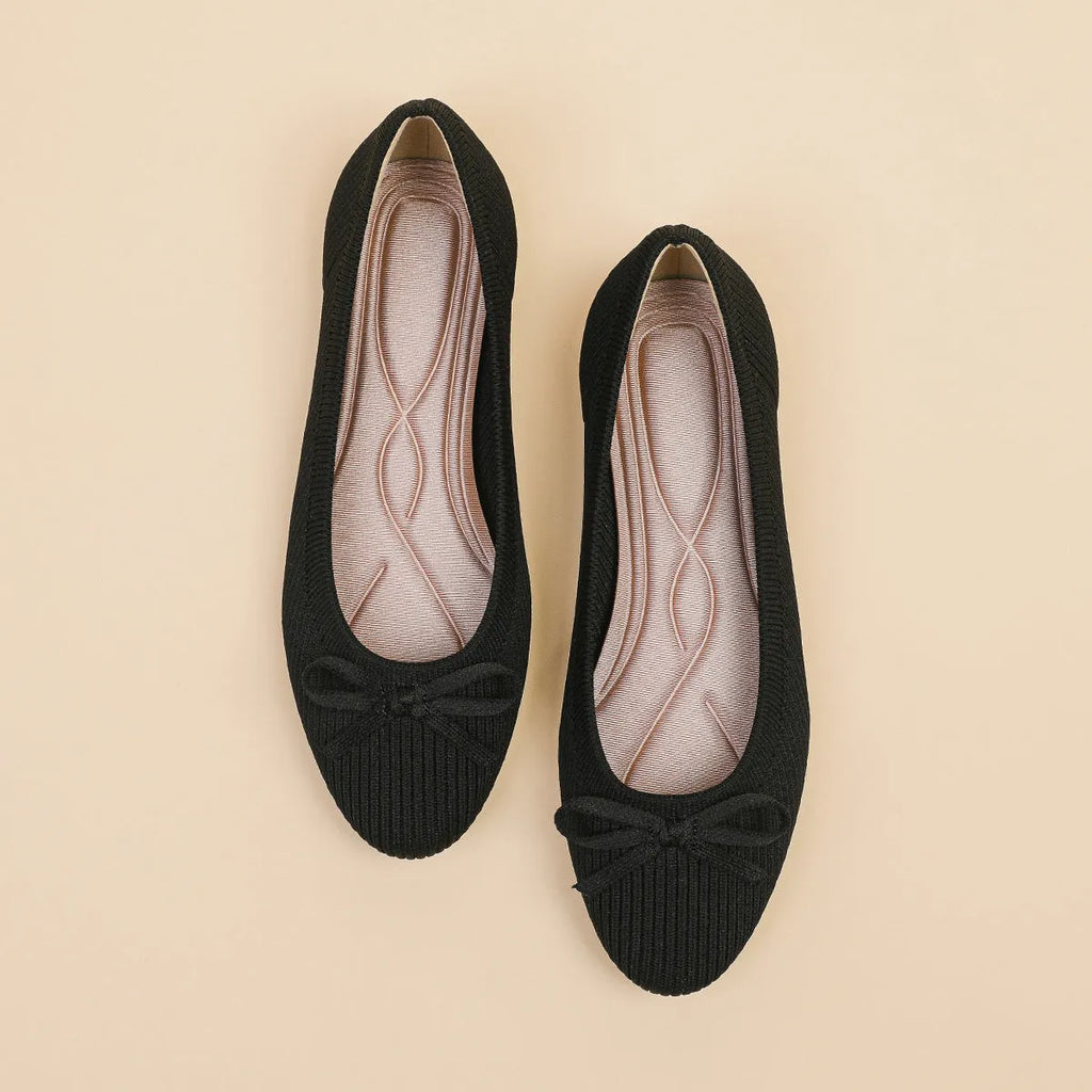Women's round toe shallow mouth flat pumps with butterfly print, fabric upper, flat heel, casual slip-on shoes sizes 34-44