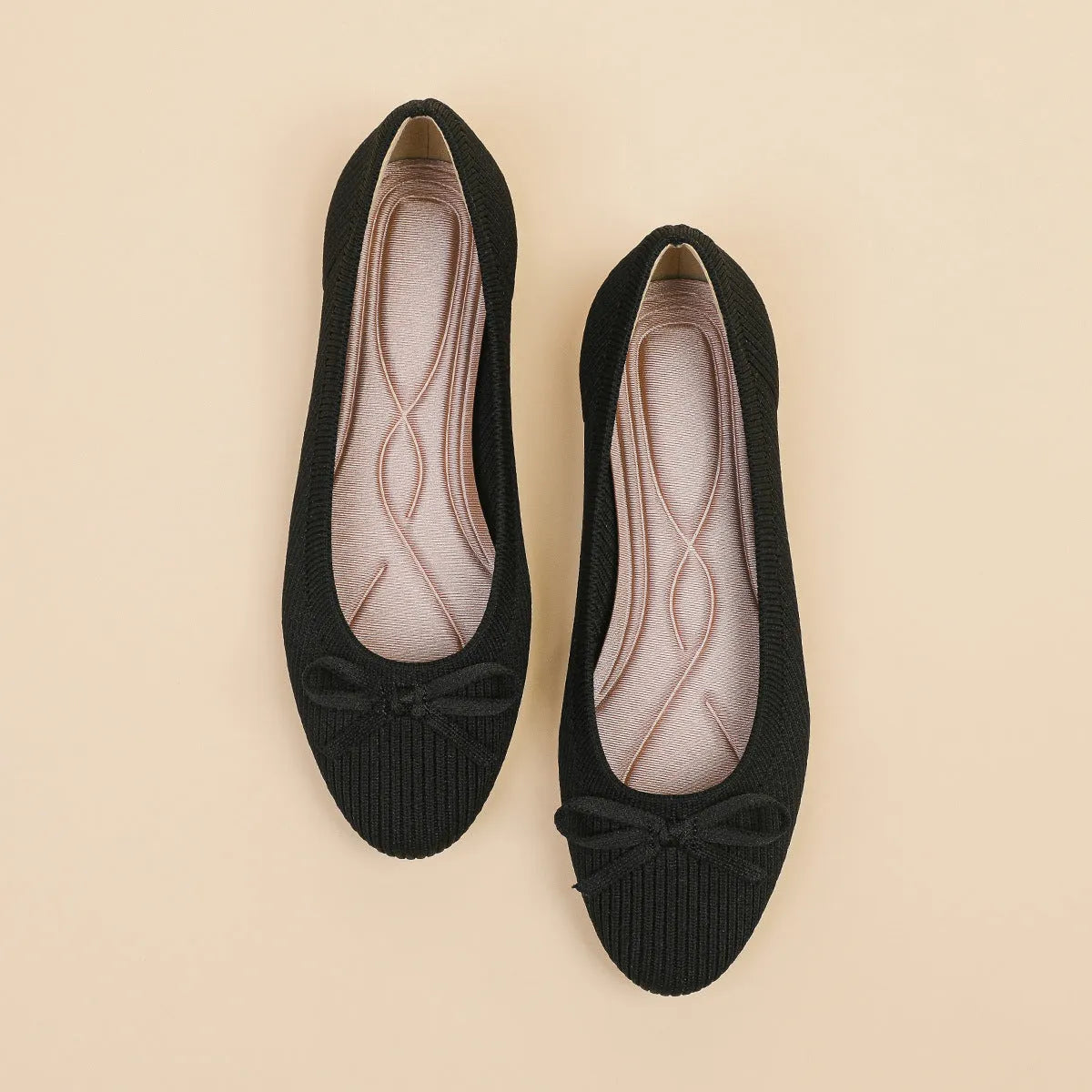 Women's round toe shallow mouth flat pumps with butterfly print, fabric upper, flat heel, casual slip-on shoes sizes 34-44