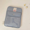 Nylon snap pocket tablet PC bag for 11-inch device in black, on white background